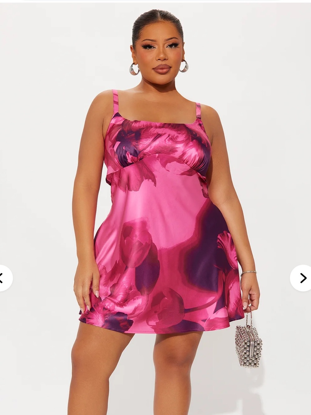 Fashion Nova Hayden Floral Satin Mini Dress